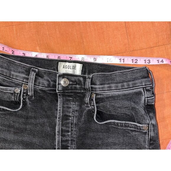 Agolde Riley Crop Black  Ash Jeans Women Size 26 - Picture 8 of 12